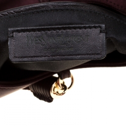 Pre Owned Saint Laurent Paris Burgundy Suede and Leather Trim Tassel Hobo