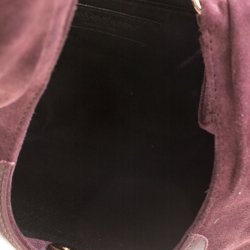 Pre Owned Saint Laurent Paris Burgundy Suede and Leather Trim Tassel Hobo