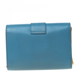 Pre Owned حقيبة كروس سان لوران باريس ميني Y-ليغني جلد زرقاء