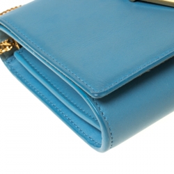 Pre Owned حقيبة كروس سان لوران باريس ميني Y-ليغني جلد زرقاء