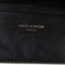 Pre Owned حقيبة كروس سان لوران باريس كاباس مونوغرامية جلد نقش تمساح سوداء