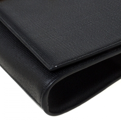 Pre Owned Saint Laurent Paris Black Leather Large Chyc Clutch