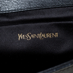 Saint Laurent Paris Black Leather Large Chyc Clutch
