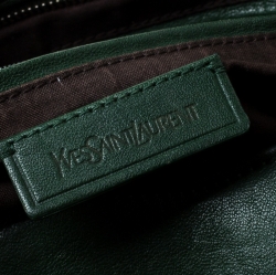 Pre Owned Saint Laurent Paris Green Leather Large Cabas Chyc Satchel