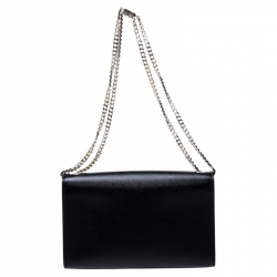 Pre Owned Saint Laurent Paris Black Leather Kate Chain Shoulder Bag