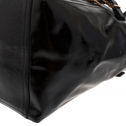 Yves Saint Laurent Black Patent Leather Downtown Tote