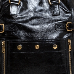 Yves Saint Laurent Black Patent Leather Downtown Tote