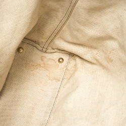 Pre Owned Saint Laurent Paris Brown/Black Leopard Print Canvas and Leather Drawstring Tote