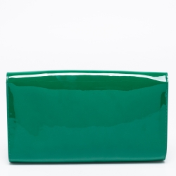 Pre Owned Yves Saint Laurent Green Patent Leather Belle De Jour Clutch