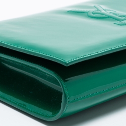 Pre Owned Yves Saint Laurent Green Patent Leather Belle De Jour Clutch
