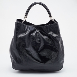 مملوكة مسبقًا Yves Saint Laurent Black Patent Leather Roady Hobo