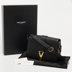 Pre Owned Yves Saint Laurent Black Leather Chyc Shoulder Bag