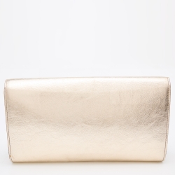 Pre Owned Yves Saint Laurent Metallic Gold Leather Belle De Jour Clutch