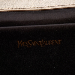 Pre Owned Yves Saint Laurent Metallic Gold Leather Belle De Jour Clutch