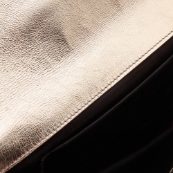 Pre Owned Yves Saint Laurent Metallic Gold Leather Belle De Jour Clutch