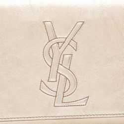 Pre Owned Yves Saint Laurent Metallic Gold Leather Belle De Jour Clutch