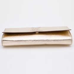 Pre Owned Yves Saint Laurent Metallic Gold Leather Belle De Jour Clutch