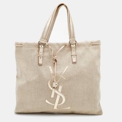 Cloth tote Yves Saint Laurent Beige in Cloth - 32644640