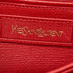 Pre Owned Yves Saint Laurent Red Leather Chyc Flap Crossbody Bag