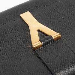 Pre Owned Yves Saint Laurent Black Leather Y Line Clutch