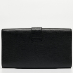 Pre Owned Yves Saint Laurent Black Leather Y Line Clutch