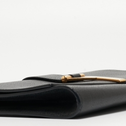 Pre Owned Yves Saint Laurent Black Leather Y Line Clutch