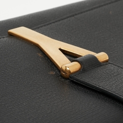 Pre Owned Yves Saint Laurent Black Leather Y Line Clutch