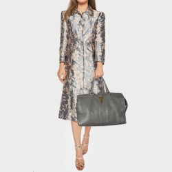 Pre Owned Yves Saint Laurent Grey Leather Large Cabas Chyc Tote