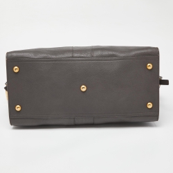 Pre Owned Yves Saint Laurent Grey Leather Large Cabas Chyc Tote