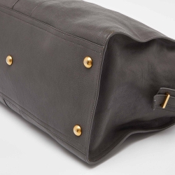 Pre Owned Yves Saint Laurent Grey Leather Large Cabas Chyc Tote