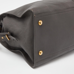 Pre Owned Yves Saint Laurent Grey Leather Large Cabas Chyc Tote