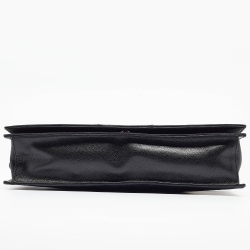 Pre Owned Yves Saint Laurent Black Canvas and Leather Flap Shoulder Bag