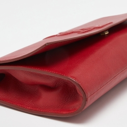 Pre Owned Yves Saint Laurent Red Leather Belle De Jour Flap Clutch