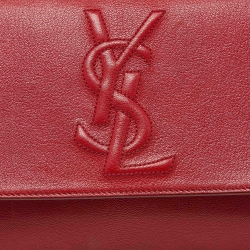 Pre Owned Yves Saint Laurent Red Leather Belle De Jour Flap Clutch