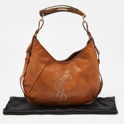 Pre Owned Yves Saint Laurent Brown Leather Mombasa Hobo 