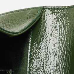 Pre Owned Yves Saint Laurent Green Patent Leather Belle De Jour Flap Clutch