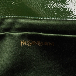 Pre Owned Yves Saint Laurent Green Patent Leather Belle De Jour Flap Clutch