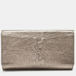 Yves Saint Laurent Metallic Leather Belle De Jour Flap Clutch