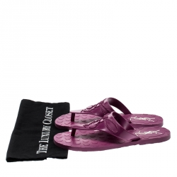 Saint Laurent Paris Purple Rubber Thong Flats Size 38