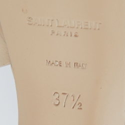 مملوكة مسبقًا صندل سان لوران تربيوت سويدي أصفر مستردة بحزام للكاحل نعل سميك مقاس 37.5