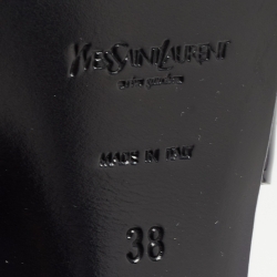 Pre Owned Yves Saint Laurent Black Patent Leather Tribute Sandals Size 38