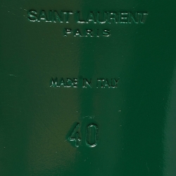 Pre Owned Yves Saint Laurent Green Leather Tribute Sandals Size 40