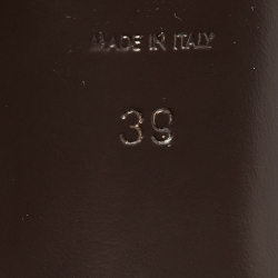 Pre Owned Yves Saint Laurent Purple Leather Tribute Slides Size 39