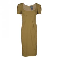 Zac Posen Khaki Brown Short Sleeve Dress M