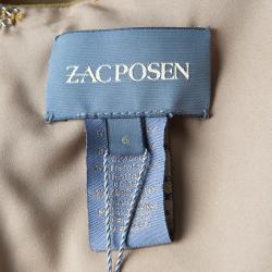 Zac Posen Khaki Brown Short Sleeve Dress M