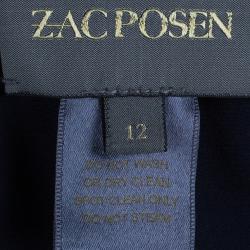Zac Posen Pleated Silk Chiffon Blouse L