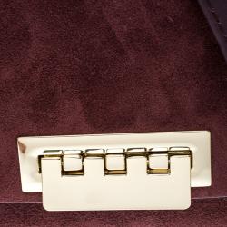 Zac Posen Burgundy Suede Z Spoke Shoulder Bag