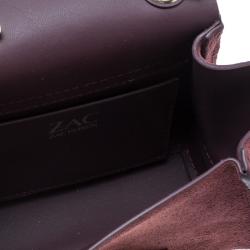 Zac Posen Burgundy Suede Z Spoke Shoulder Bag