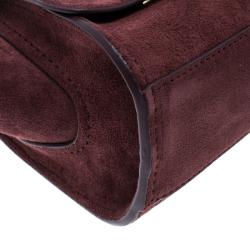 Zac Posen Burgundy Suede Z Spoke Shoulder Bag