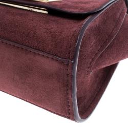 Zac Posen Burgundy Suede Z Spoke Shoulder Bag